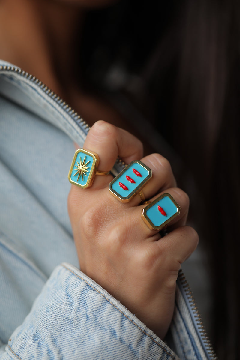 Turquoise lips  ring