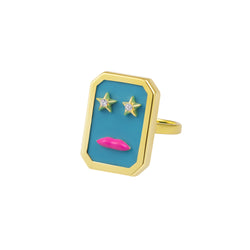 Turquoise lips ring