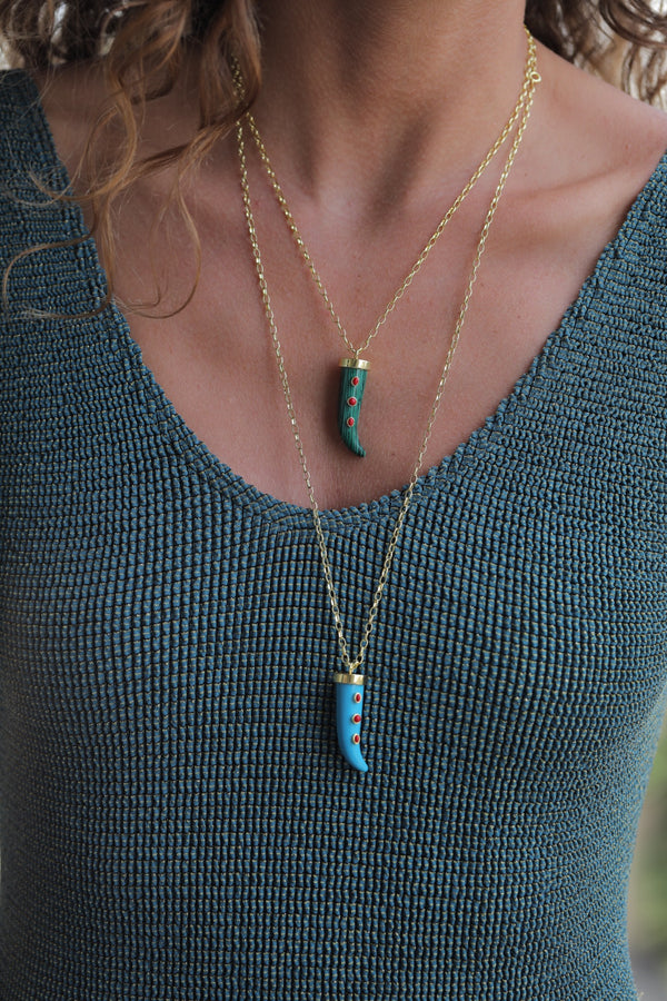 Turquoise Fang Necklace